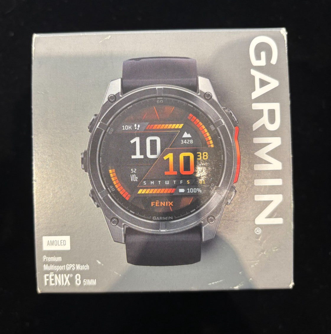 Garmin Fenix 8 Amoled 51MM Slate Gray with Black Silicone Band GPS Watch in Box